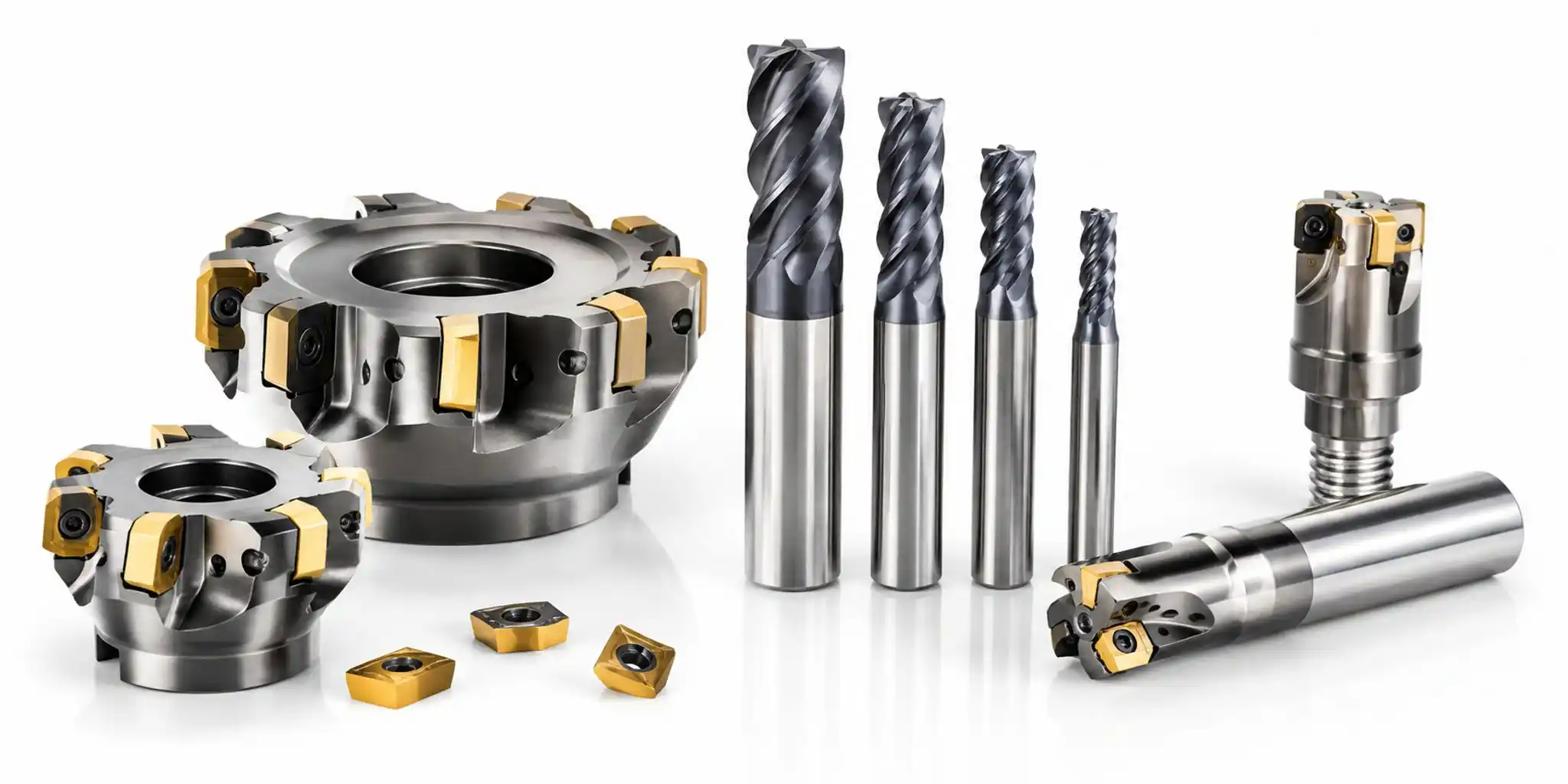 face mill and end mill cutting tools for CNC milling operations